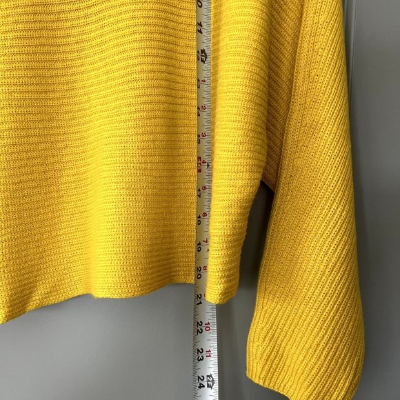 Leith Nordstrom Yellow Crop Knit Sweater Dolman Sleeve Women's Size XS - Picture 6 of 7